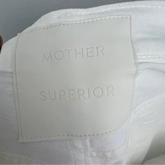 MOTHER Superior | NEW The Tripper in Almost Innocent White Distressed Jeans 25 - Picture 10 of 16